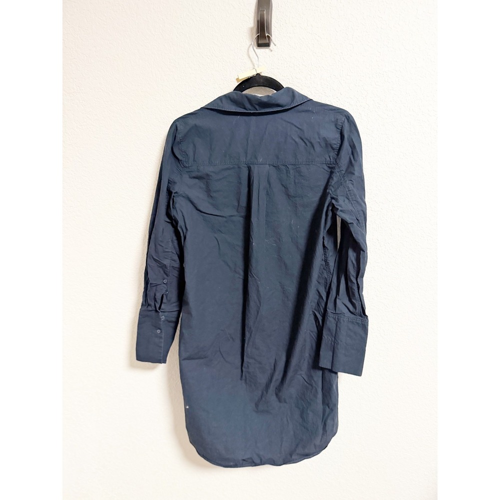 COS Relaxed Fit Midi Shirt Dress Button Up Long Sleeve Oversized Navy Size 4 - Picture 3 of 5